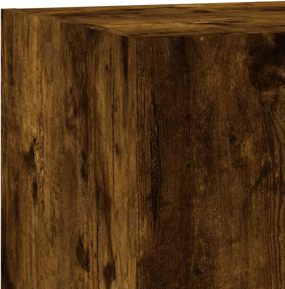 TV staliukas Sieninė TV spintelė su LED lemputėmis, dūminė, 80x35x31cm