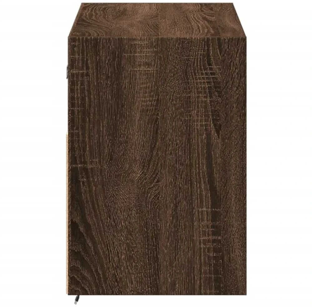 TV staliukas Sieninė TV spintelė su LED lemputėmis, ruda ąžuolo, 100x31x45cm