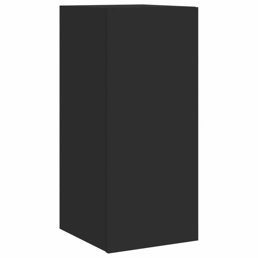 TV staliukas Sieninė TV spintelė su LED lemputėmis, juoda, 30,5x35x70cm