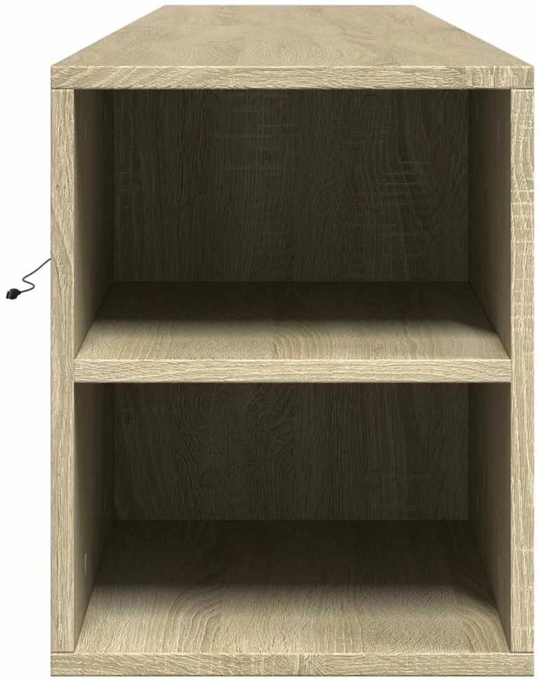 TV staliukas Sieninė TV spintelė su LED lemputėmis, ąžuolo, 180x31x39,5cm