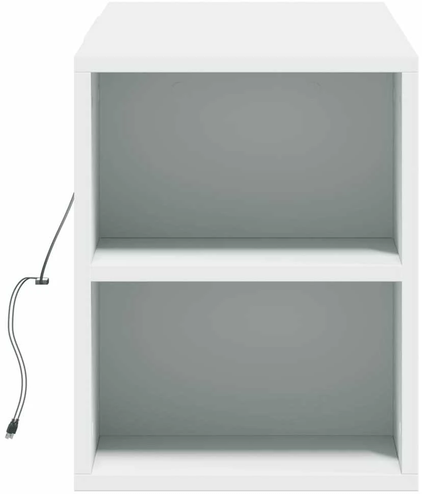 TV staliukas Sieninė TV spintelė su LED lemputėmis, balta, 135x31x39,5cm