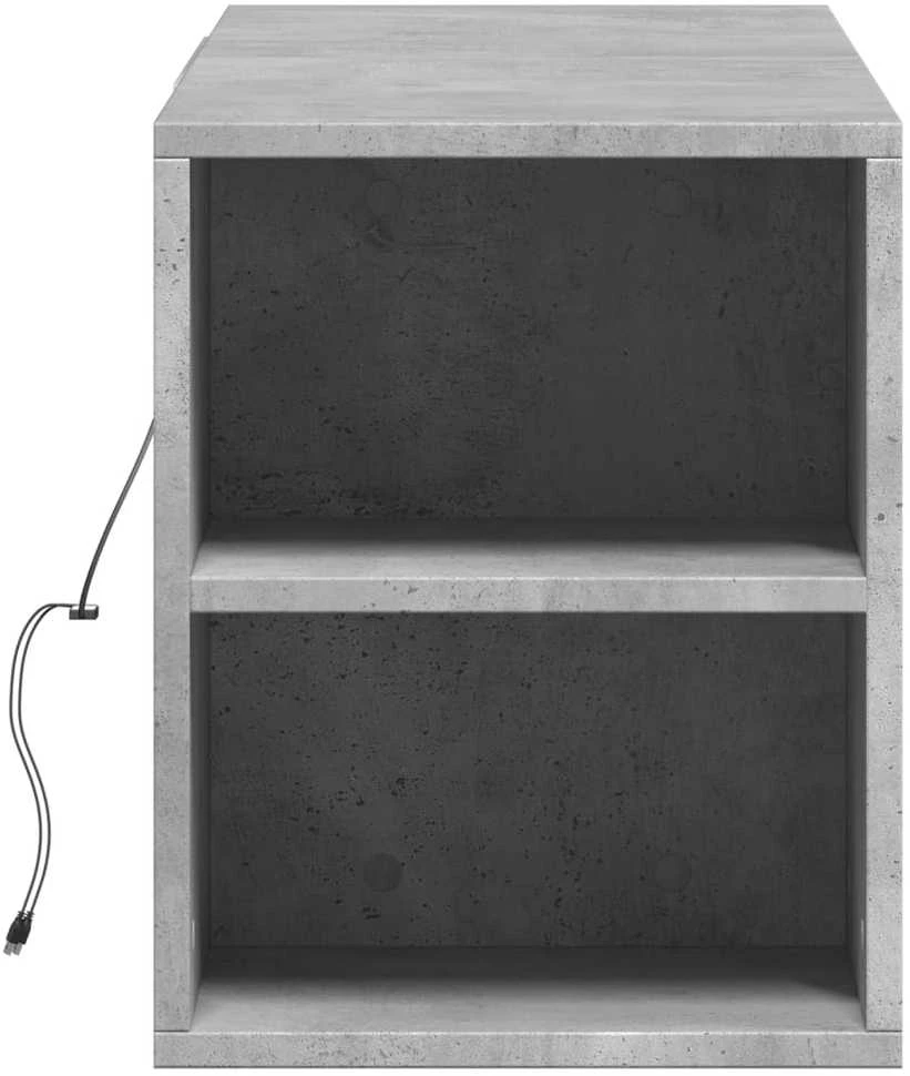 TV staliukas Sieninė TV spintelė su LED lemputėmis, betono, 135x31x39,5cm