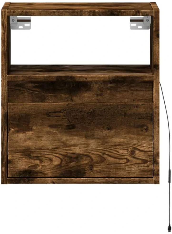 TV staliukas Sieninė TV spintelė su LED lemputėmis, dūminė, 41x31x45cm