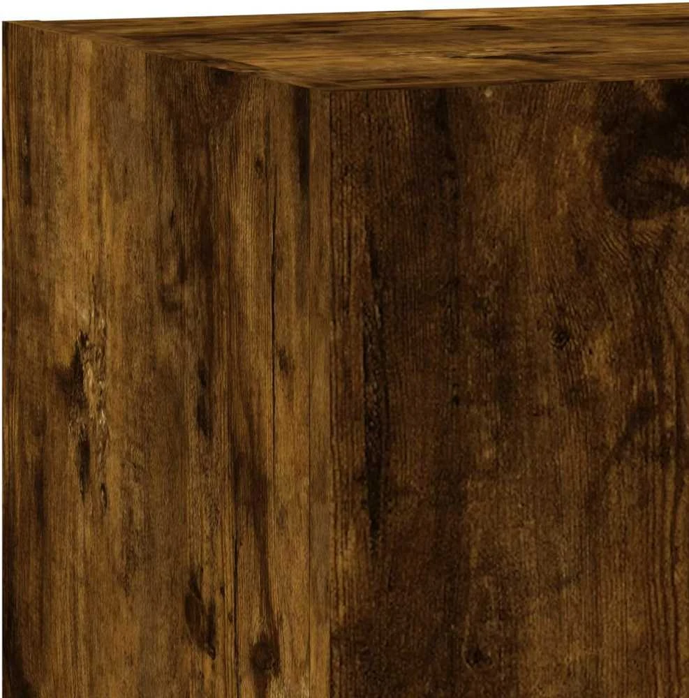 TV staliukas Sieninė TV spintelė su LED lemputėmis, dūminė, 60x35x31cm