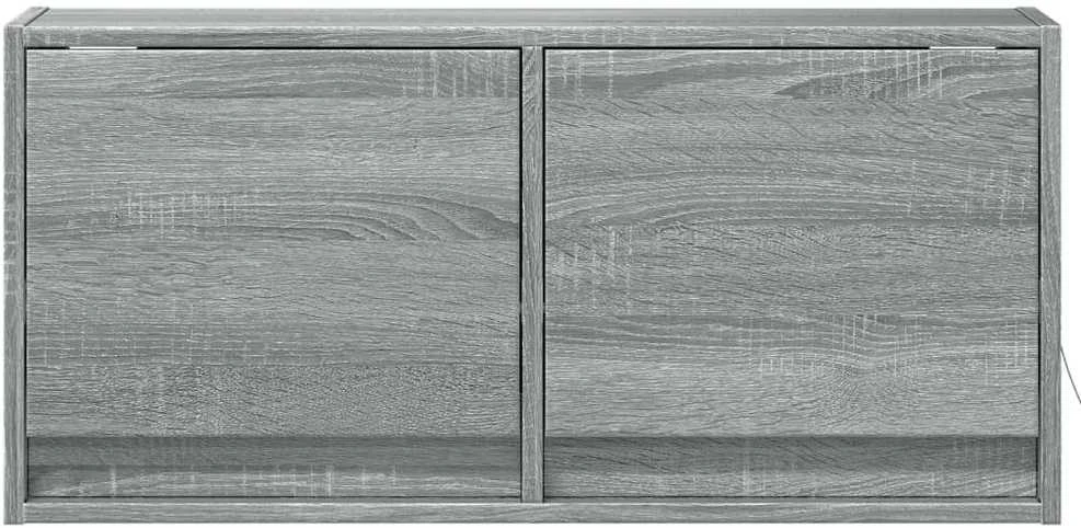 TV staliukas Sieninė TV spintelė su LED lemputėmis, pilka, 80x31x35cm