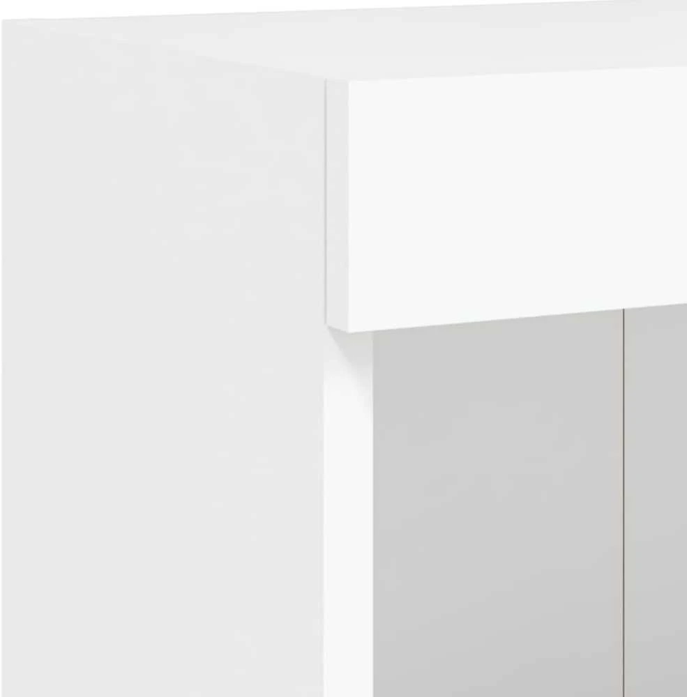 TV staliukas Sieninė TV spintelė su LED lemputėmis, balta, 100x30x40cm