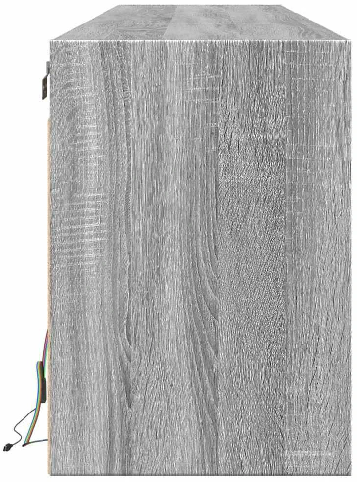 TV staliukas Sieninė TV spintelė su LED lemputėmis, pilka, 180x31x45cm