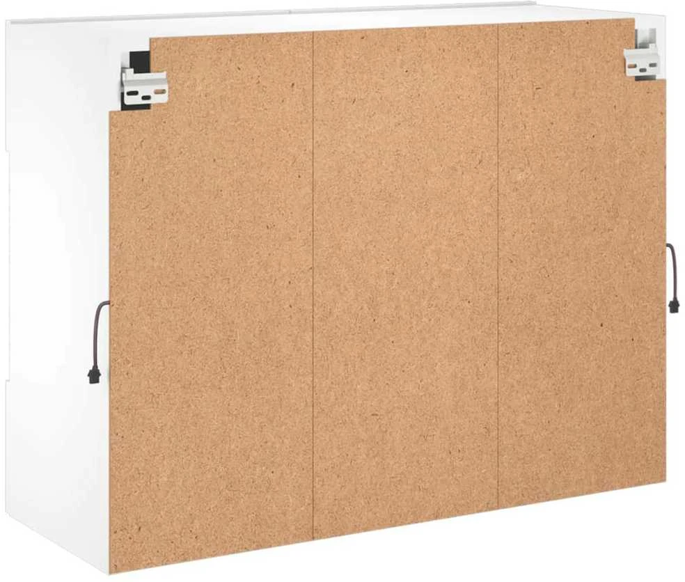 TV staliukas Sieninė TV spintelė su LED lemputėmis, balta, 78,5x30x60,5cm