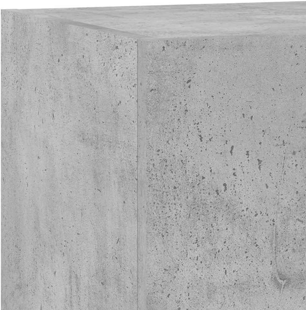 TV staliukas Sieninė TV spintelė su LED lemputėmis, betono pilka, 60x35x31cm