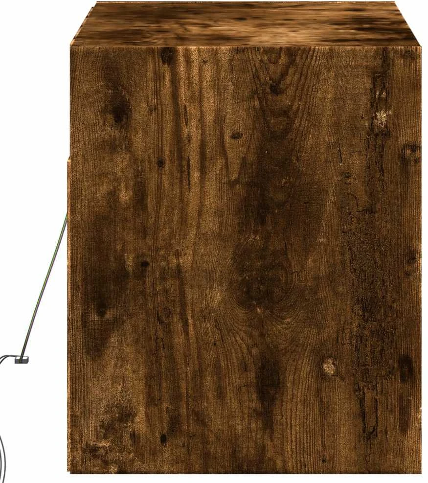 TV staliukas Sieninė TV spintelė su LED lemputėmis, dūminė, 100x31x35cm