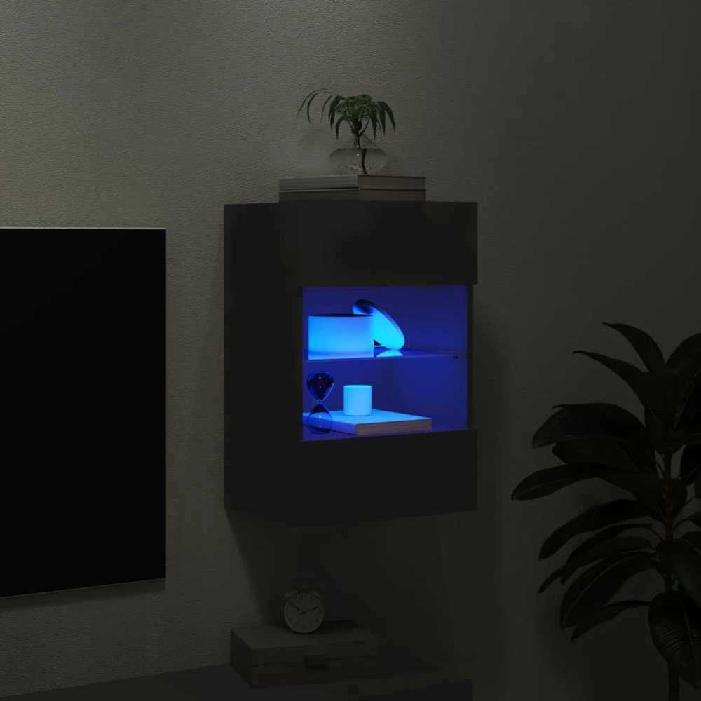 TV staliukas Sieninė TV spintelė su LED lemputėmis, juoda, 40x30x60,5cm