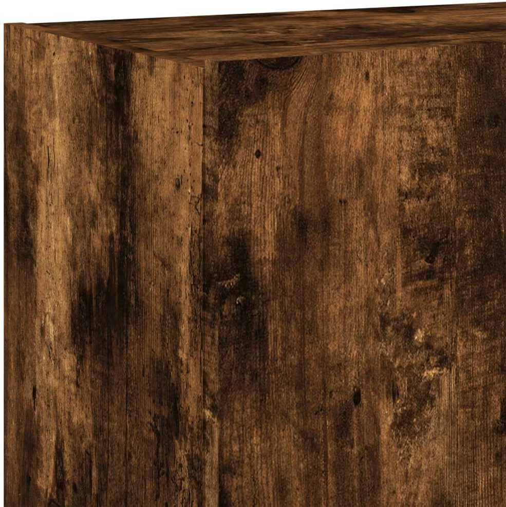 TV staliukas Sieninė TV spintelė su LED lemputėmis, dūminė, 100x35x41cm