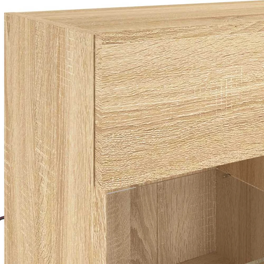 TV staliukas Sieninė TV spintelė su LED lemputėmis, ąžuolo, 78,5x30x60,5cm