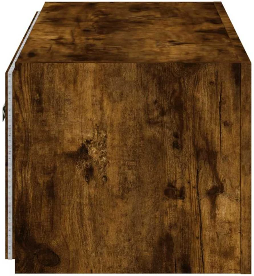 TV staliukas Sieninė TV spintelė su LED lemputėmis, dūminė, 80x35x31cm