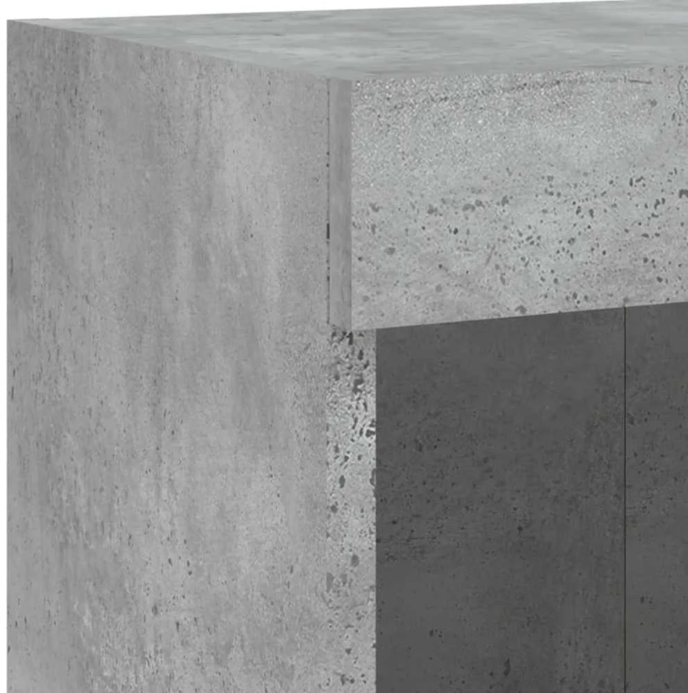 TV staliukas Sieninė TV spintelė su LED lemputėmis, betono, 100x30x40cm
