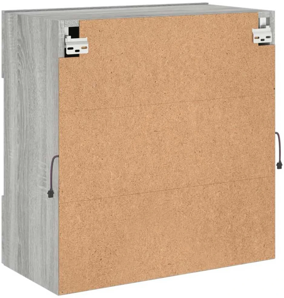 TV staliukas Sieninė TV spintelė su LED lemputėmis, pilka, 58,5x30x60,5cm