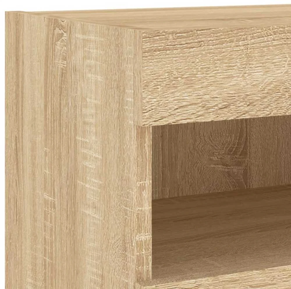 TV staliukas Sieninė TV spintelė su LED lemputėmis, ąžuolo, 80x30x40cm