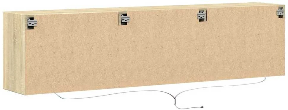 TV staliukas Sieninė TV spintelė su LED lemputėmis, ąžuolo, 180x31x45cm