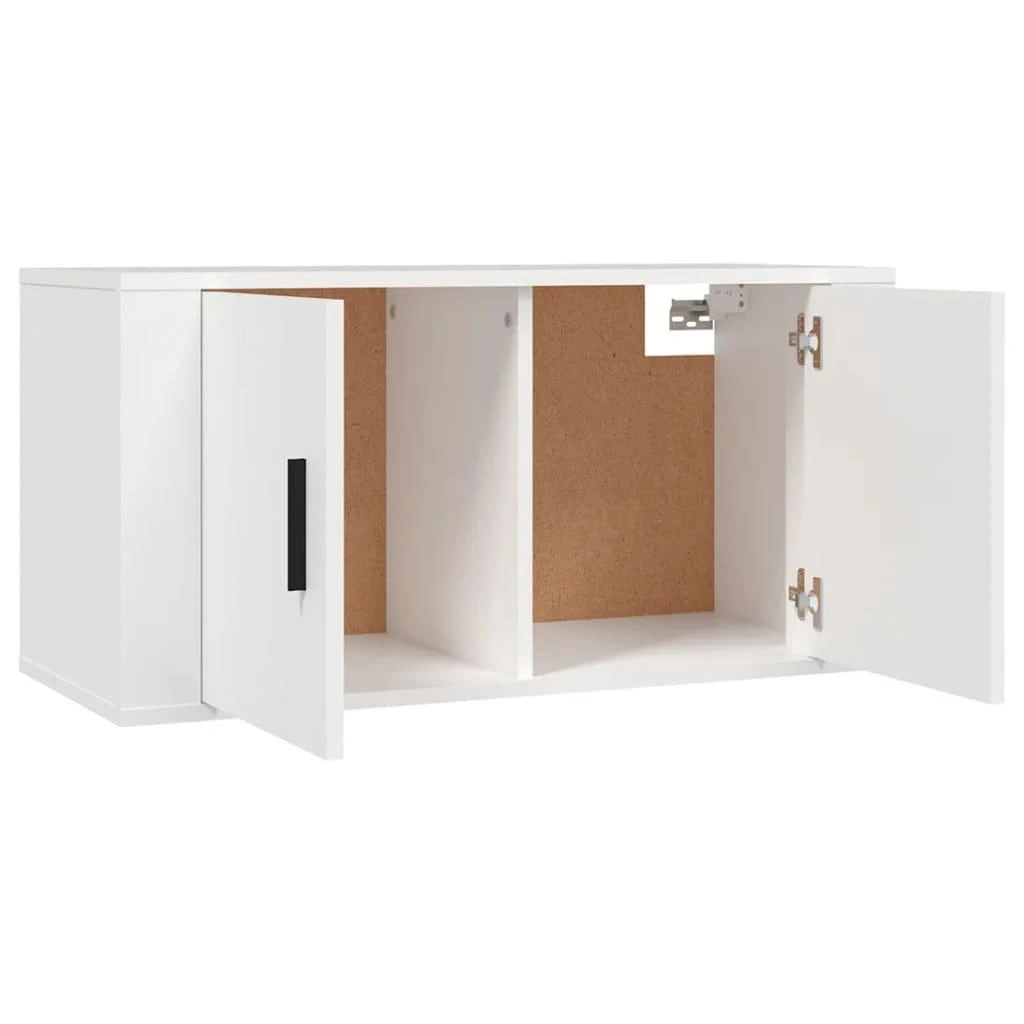 TV staliukas Sieninės televizoriaus spintelės, 2vnt., baltos, 80x34,5x40cm