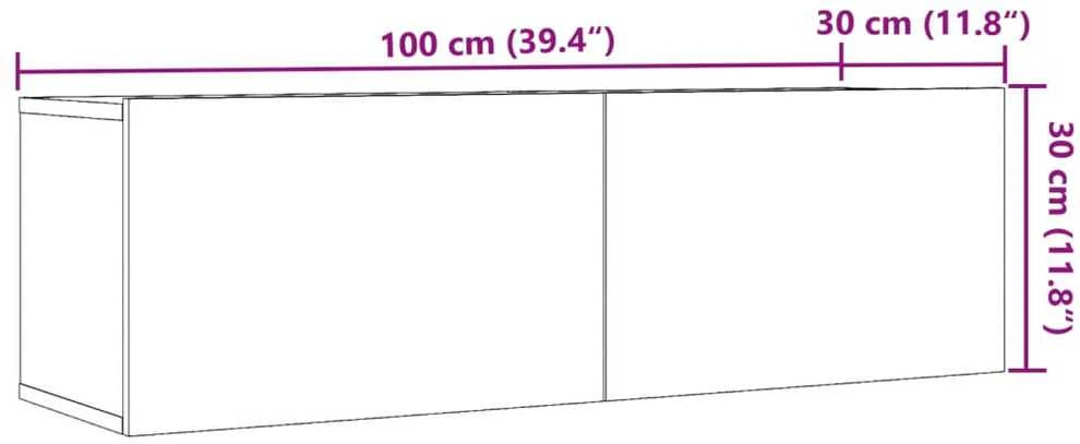 TV staliukas Sieninės TV spintelės, 2vnt., artisano ąžuolo, 100x30x30cm