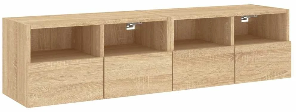 TV staliukas Sieninės TV spintelės, 2vnt., ąžuolo, 60x30x30cm, mediena