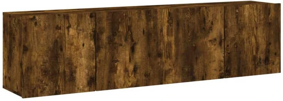 TV staliukas Sieninės TV spintelės, 2vnt., dūminio ąžuolo, 80x30x41cm