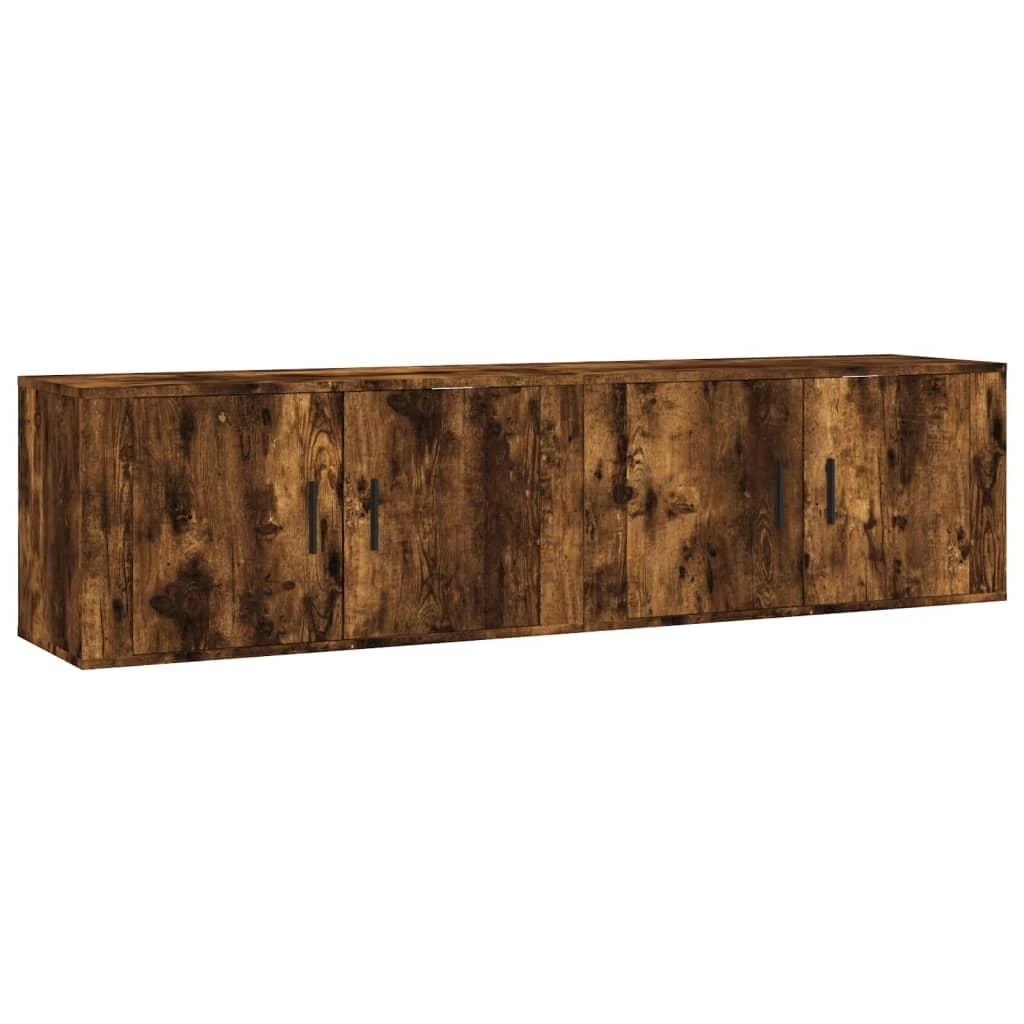 TV staliukas Sieninės TV spintelės, 2vnt., dūminio ąžuolo, 80x34,5x40cm