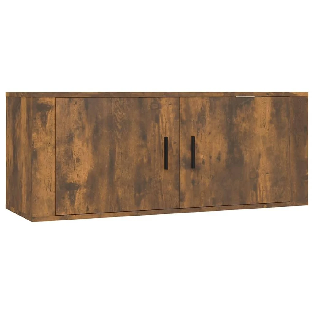 TV staliukas Sieninės TV spintelės, 3vnt., dūminio ąžuolo, 100x34,5x40cm