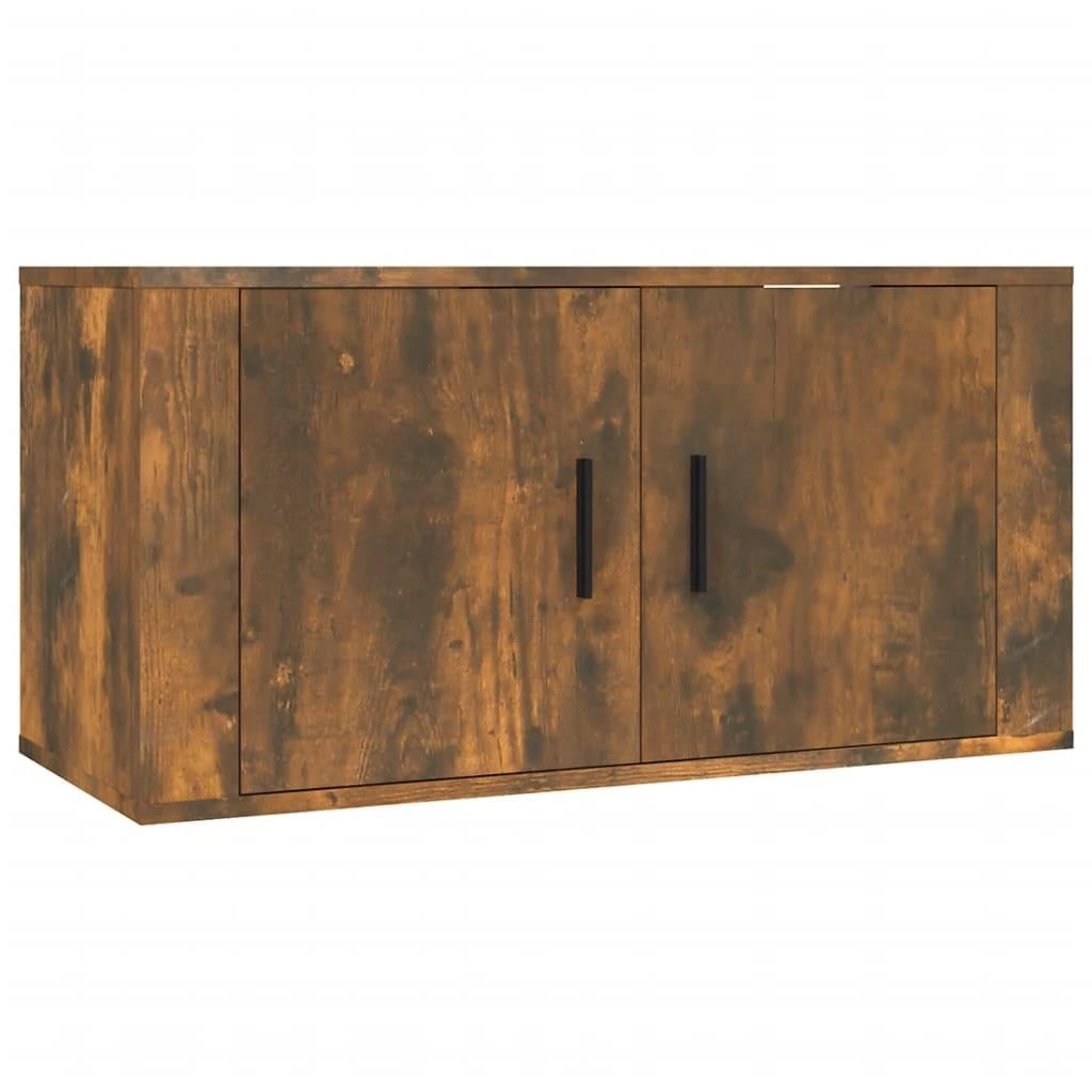 TV staliukas Sieninės TV spintelės, 3vnt., dūminio ąžuolo, 80x34,5x40cm