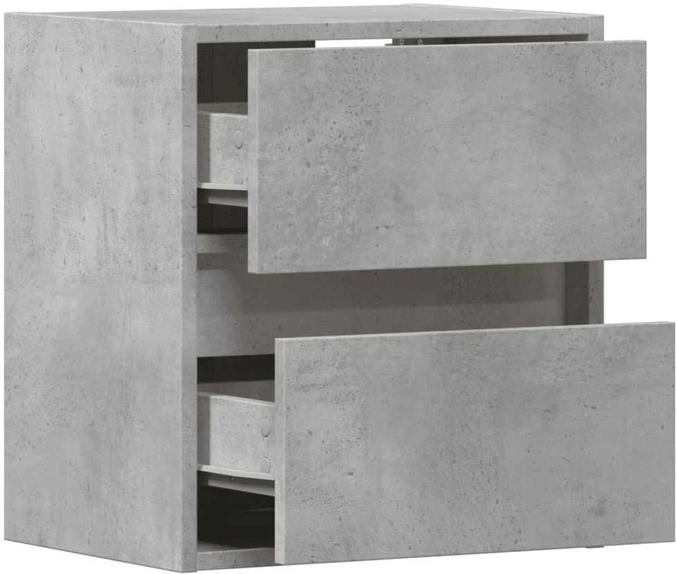 TV staliukas Sieninės TV spintelės su LED, 2vnt., betono pilkos, 41x31x45cm