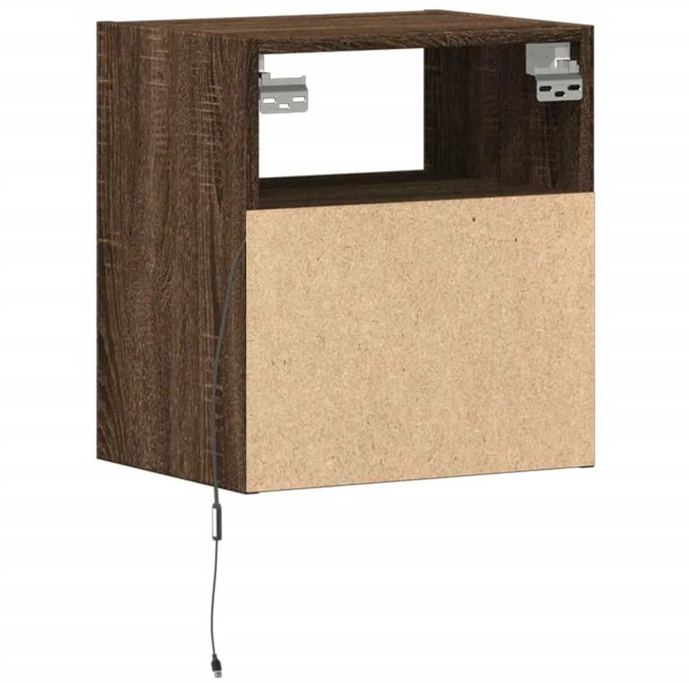 TV staliukas Sieninės TV spintelės su LED, 2vnt., rudos ąžuolo, 41x31x45cm
