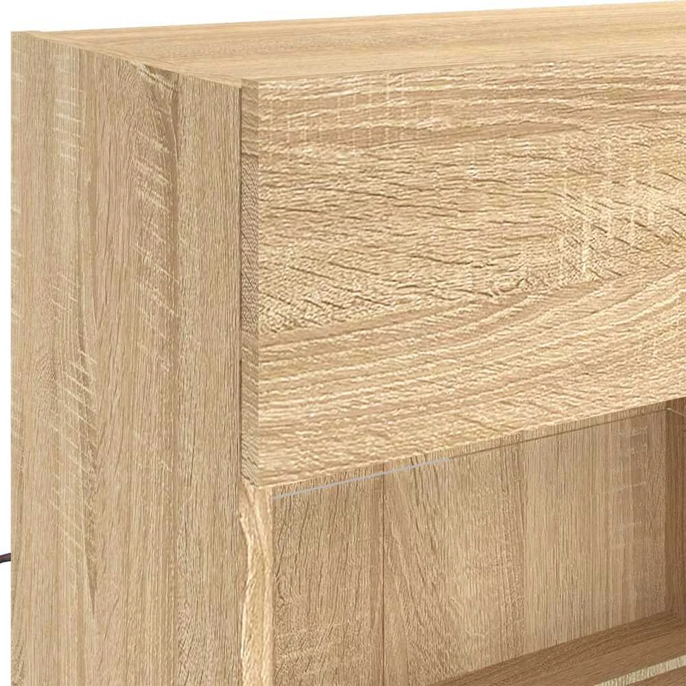 TV staliukas Sieninės TV spintelės su LED lemputėmis, 6vnt., ąžuolo spalvos