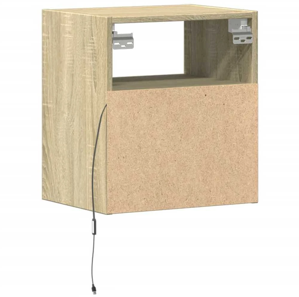 TV staliukas Sieninės TV spintelės su LED, 2vnt., sonoma ąžuolo, 41x31x45cm
