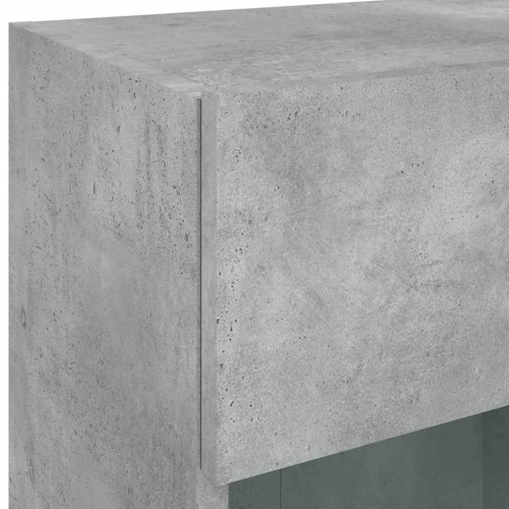TV staliukas Sieninės TV spintelės su LED, 2vnt., betono, 40x30x60,5cm