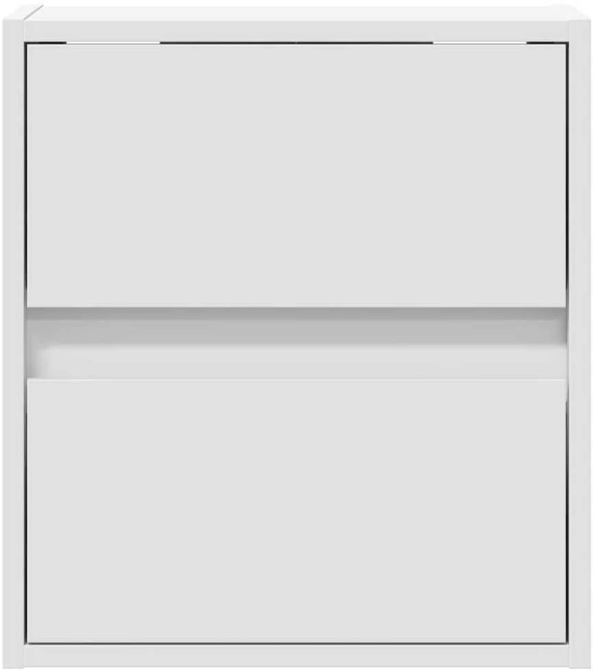 TV staliukas Sieninės TV spintelės su LED, 2vnt., baltos, 41x31x45cm
