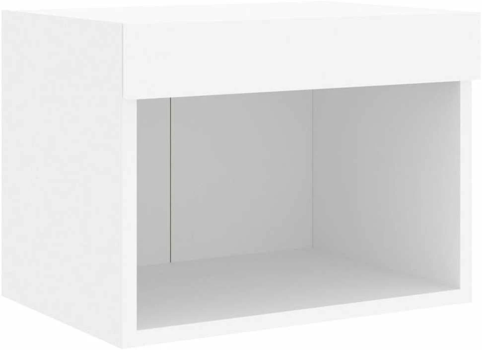 TV staliukas Sieninės TV spintelės su LED lemputėmis, 7vnt., baltos spalvos