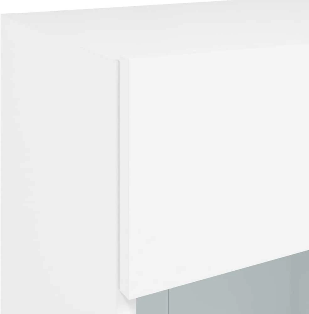 TV staliukas Sieninės TV spintelės su LED, 2vnt., baltos, 40x30x60,5cm