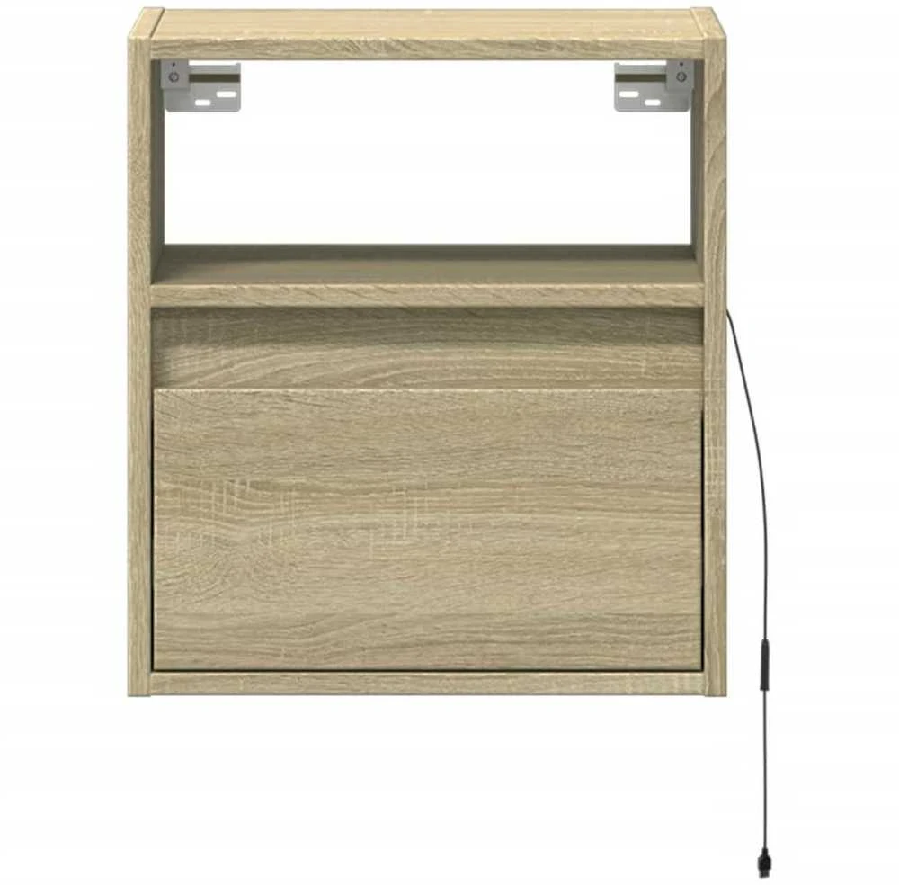 TV staliukas Sieninės TV spintelės su LED, 2vnt., sonoma ąžuolo, 41x31x45cm