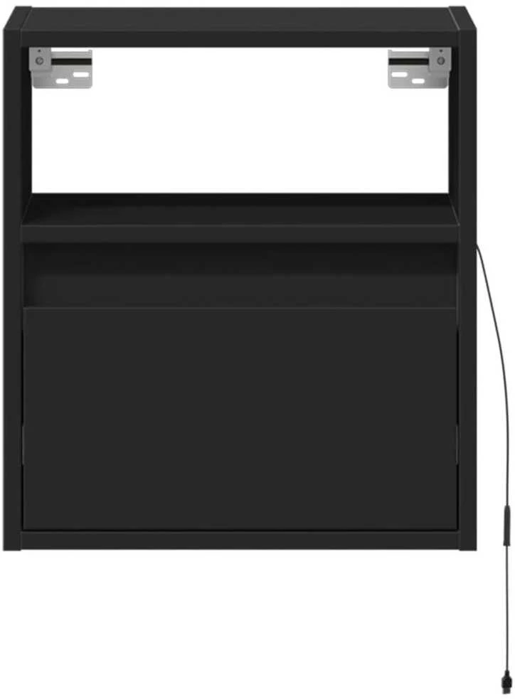 TV staliukas Sieninės TV spintelės su LED, 2vnt., juodos, 41x31x45cm