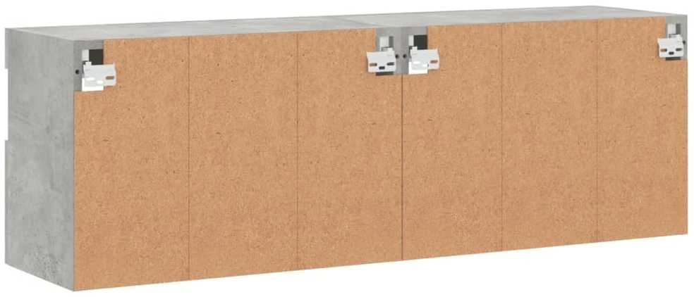 TV staliukas Sieninės TV spintelės su LED, 2vnt., betono pilkos, 60x30x40cm