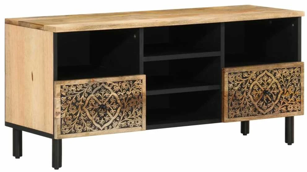 TV staliukas Televizoriaus spintelė, 100x33x46cm, mango medienos masyvas