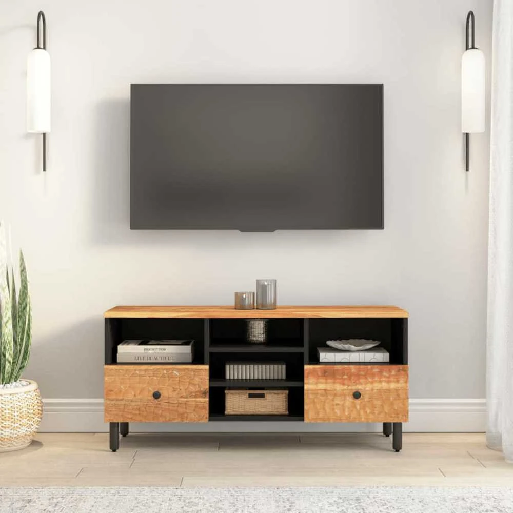 TV staliukas Televizoriaus spintelė, 100x33x46cm, akacijos medienos masyvas