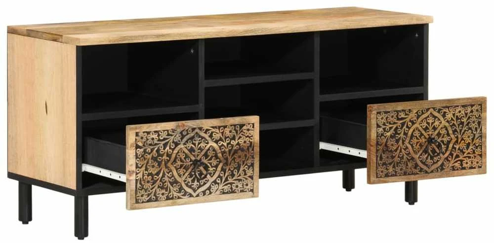 TV staliukas Televizoriaus spintelė, 100x33x46cm, mango medienos masyvas