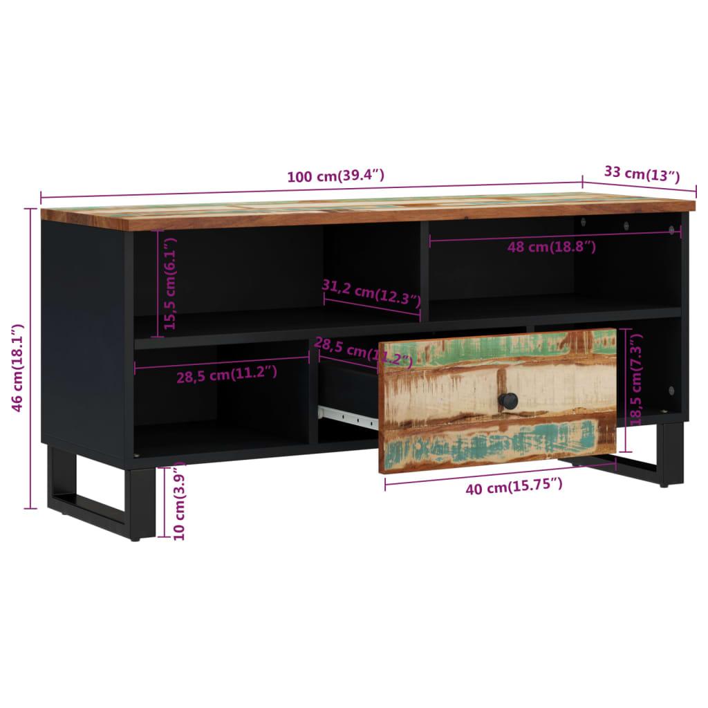 TV staliukas Televizoriaus spintelė, 100x33x46cm, perdirbta/apdirbta mediena