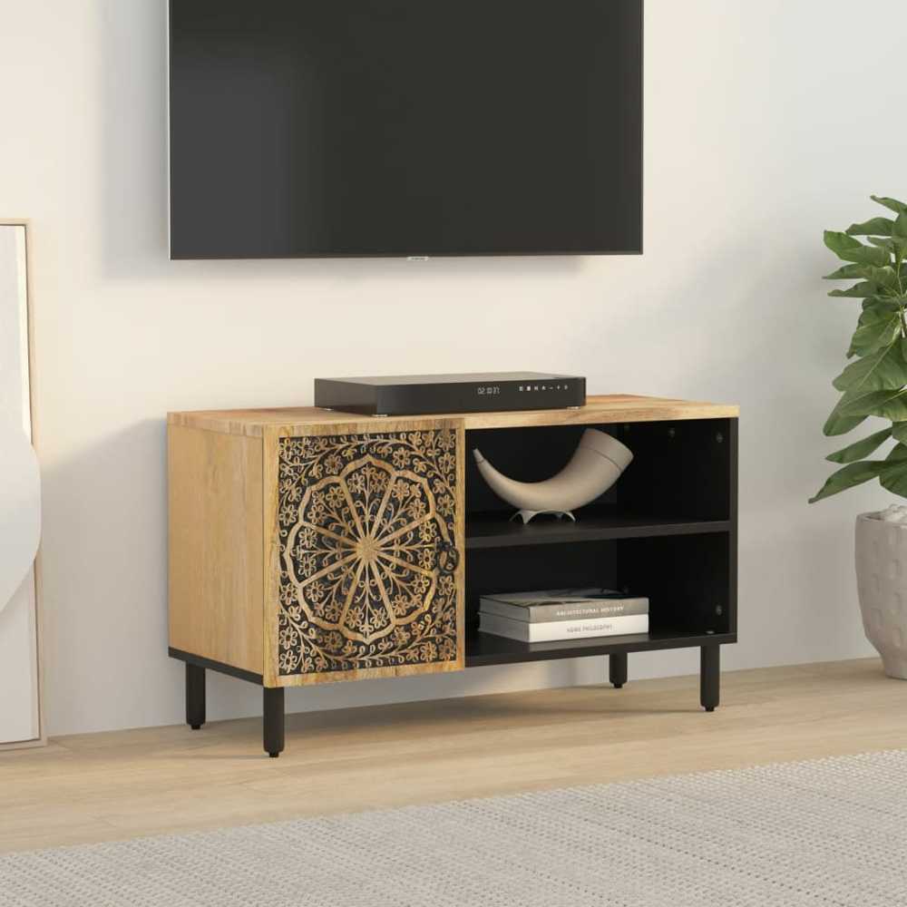TV staliukas Televizoriaus spintelė, 80x31x46cm, mango medienos masyvas