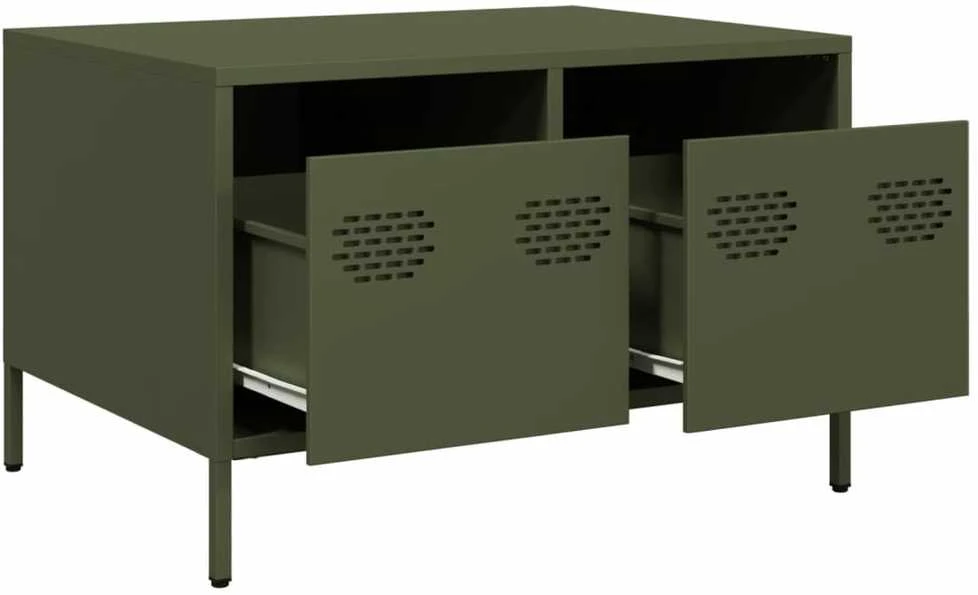 TV staliukas Televizoriaus spintelė, alyvuogių žalia, 68x50x43,5cm, plienas