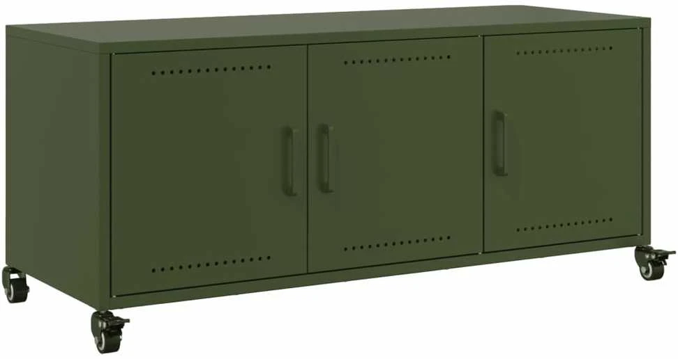 TV staliukas Televizoriaus spintelė, alyvuogių, 100,5x39x43,5cm, plienas