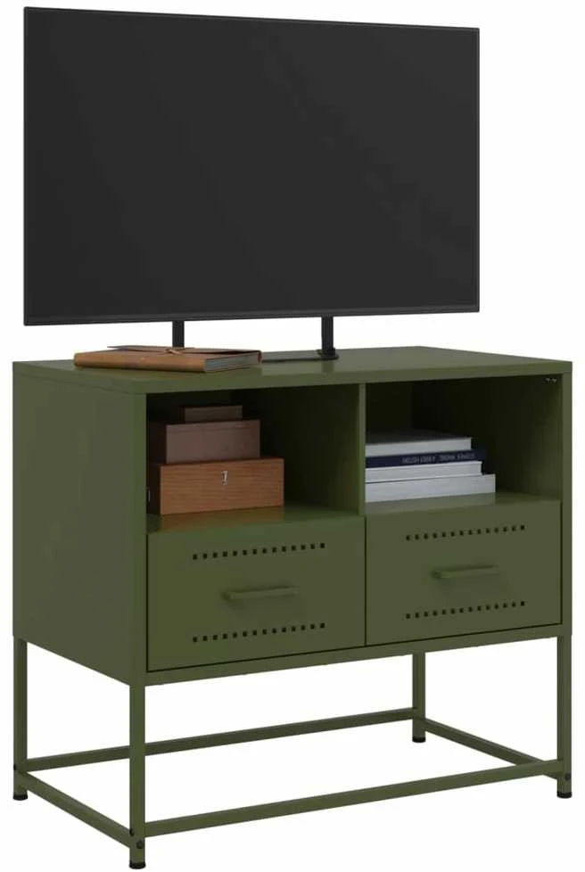 TV staliukas Televizoriaus spintelė, alyvuogių, 68x39x60,5cm, plienas