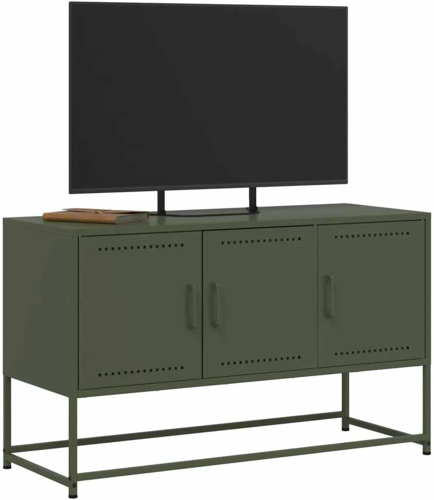 TV staliukas Televizoriaus spintelė, alyvuogių, 100,5x39x60,5cm, plienas