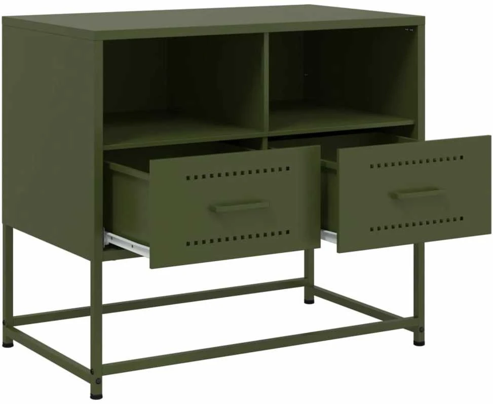 TV staliukas Televizoriaus spintelė, alyvuogių, 68x39x60,5cm, plienas